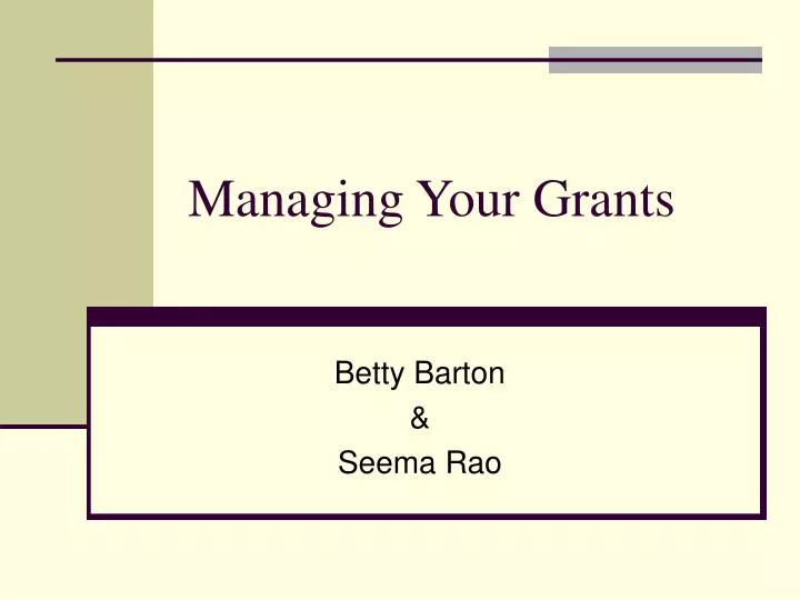 managing your grants