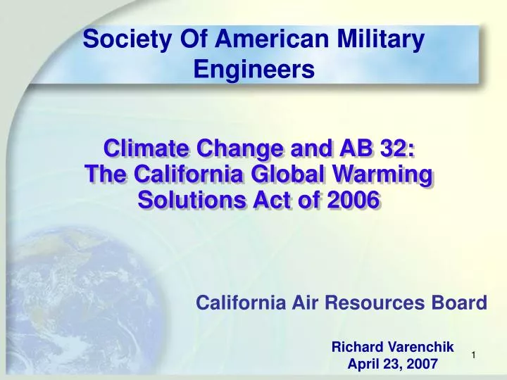 climate change and ab 32 the california global warming solutions act of 2006