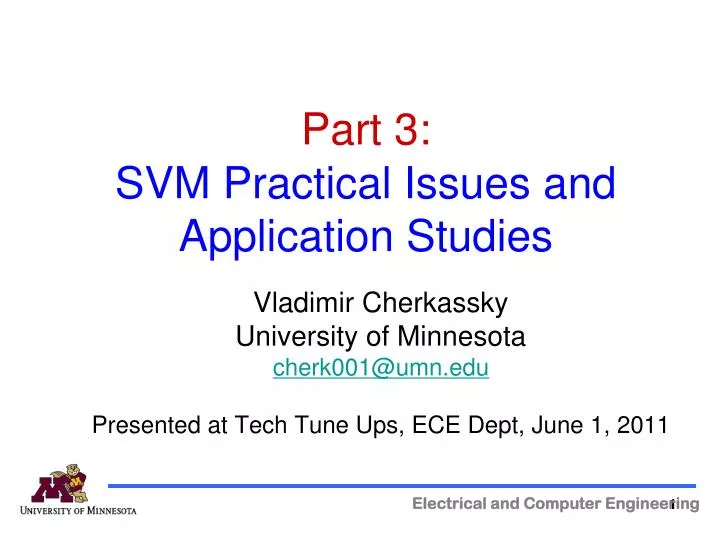 part 3 svm practical issues and application studies