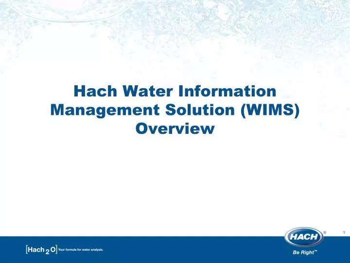hach water information management solution wims overview