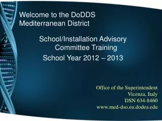 Welcome to the DoDDS Mediterranean District