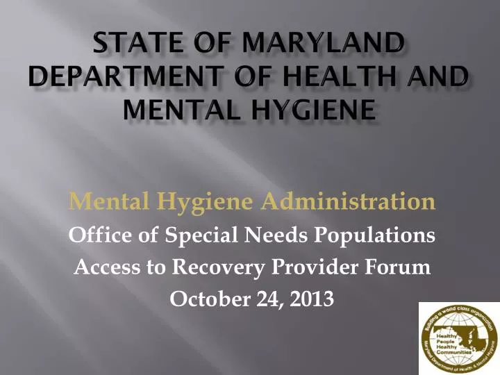 state of maryland department of health and mental hygiene
