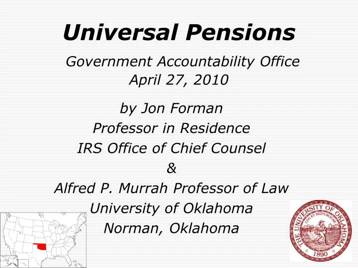 universal pensions government accountability office april 27 2010
