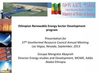 Presentation for 37 th Geothermal Resource Council Annual Meeting.