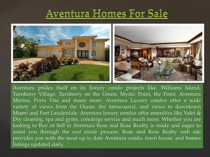 aventura homes for sale