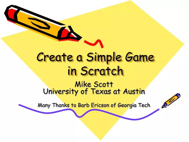 create a simple game in scratch