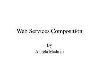 Web Services Composition