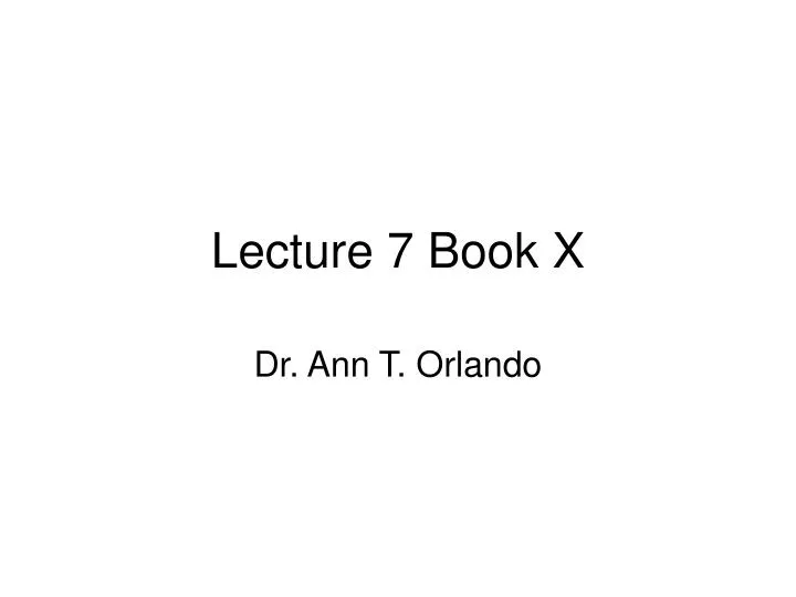 lecture 7 book x