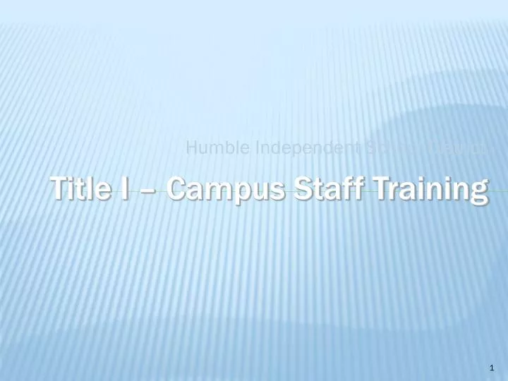 title i campus staff training