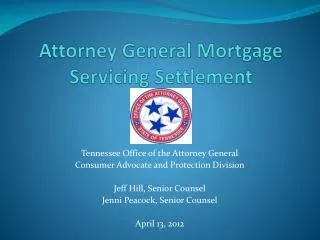 Attorney General Mortgage Servicing Settlement