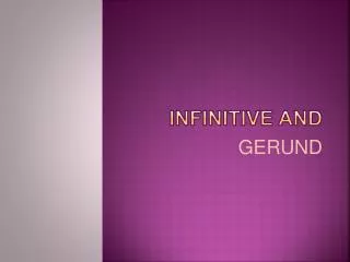 Infinitive and