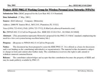 Project: IEEE P802.15 Working Group for Wireless Personal Area Networks (WPANs)