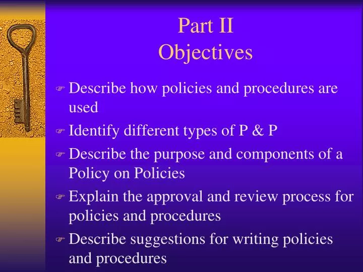 part ii objectives