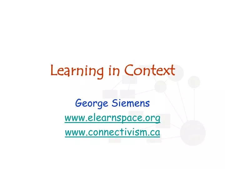 learning in context