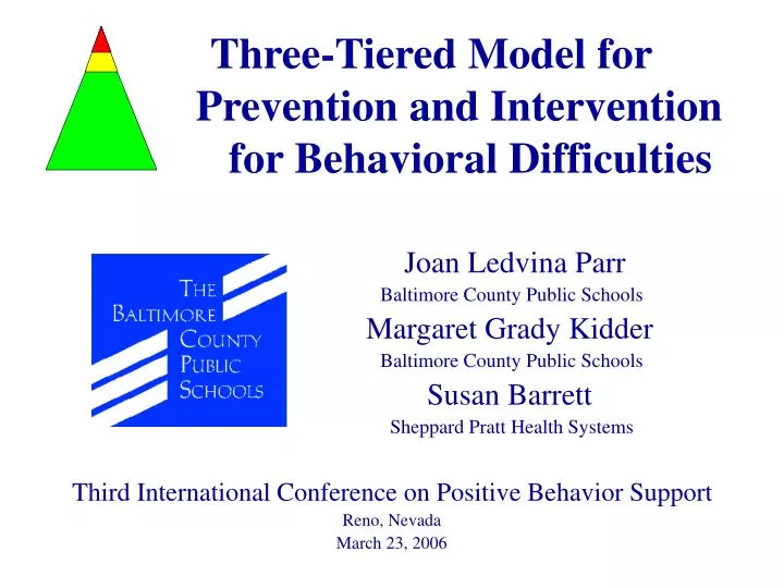 three tiered model for prevention and intervention for behavioral difficulties
