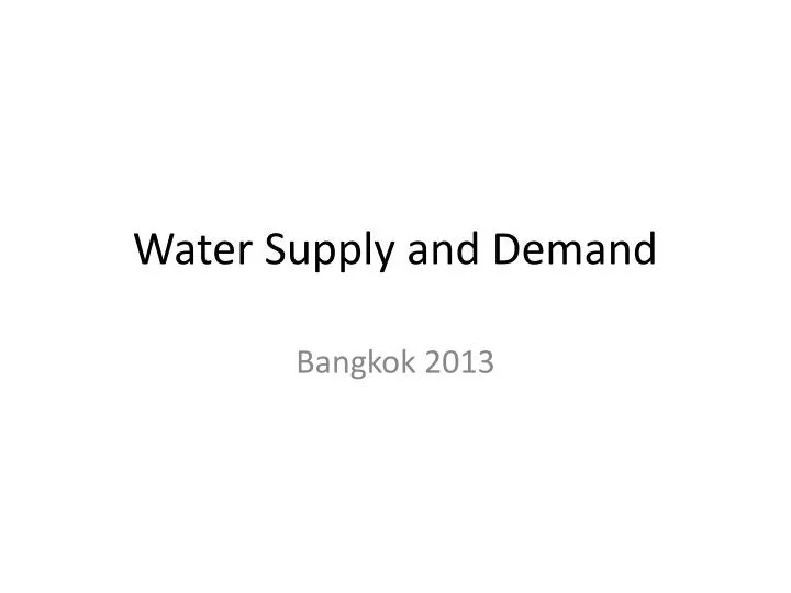 water supply and demand