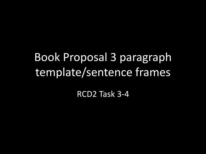 book proposal 3 paragraph template sentence frames