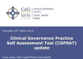 Clinical Governance Practice Self Assessment Tool (CGPSAT) update