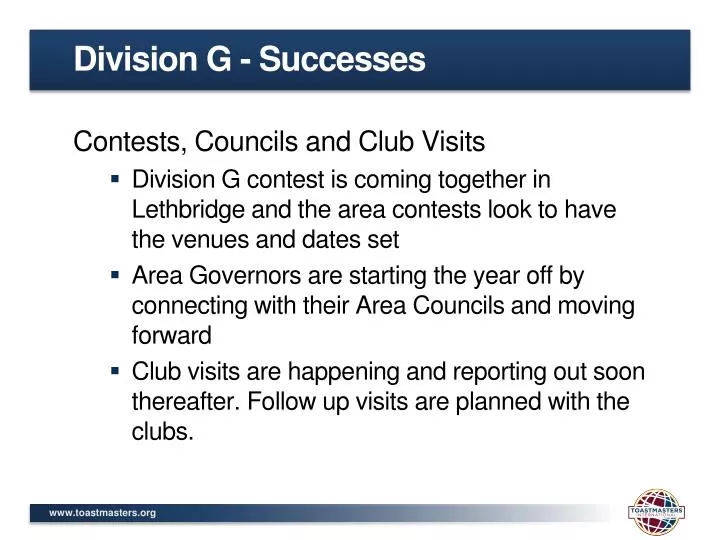 division g successes