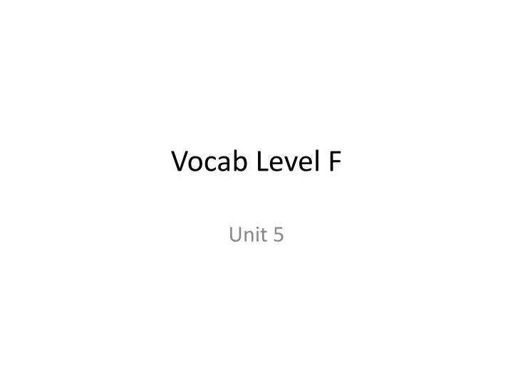 vocab level f