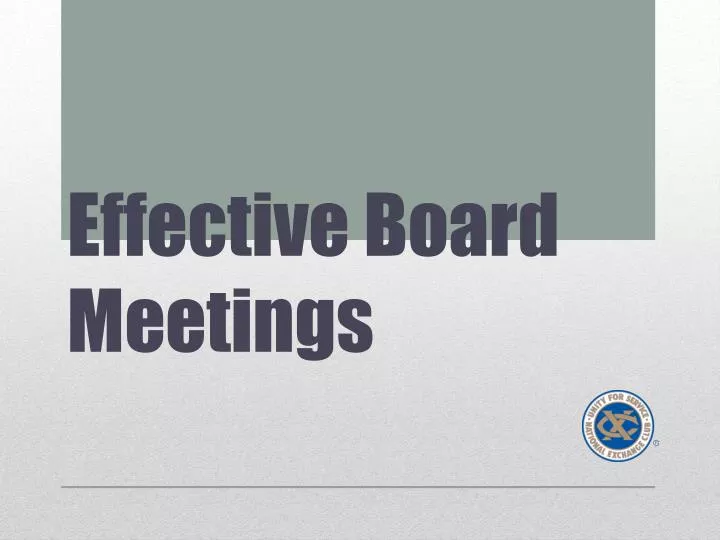 effective board meetings