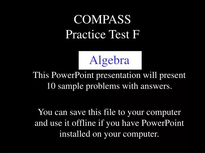 compass practice test f