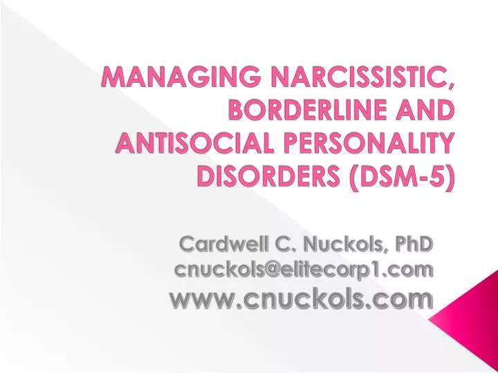 managing narcissistic borderline and antisocial personality disorders dsm 5