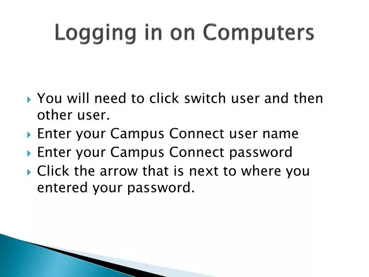 logging in on computers