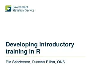 Developing introductory training in R