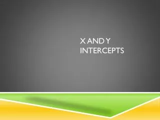 X and Y Intercepts