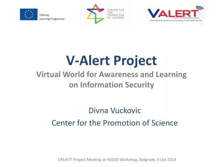 v alert project virtual world for awareness and learning on information security