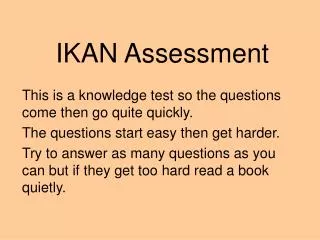 ikan assessment