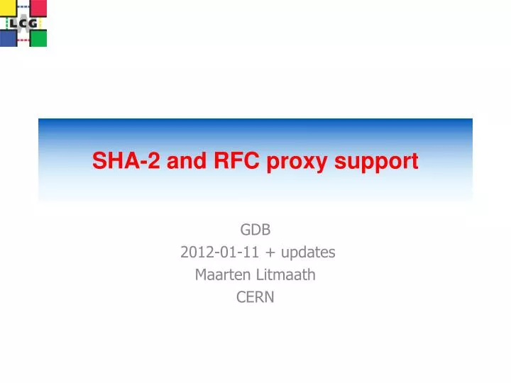 sha 2 and rfc proxy support