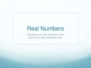 real numbers