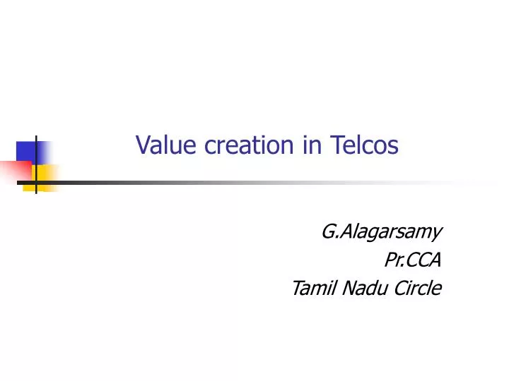 value creation in telcos