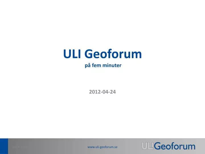 uli geoforum p fem minuter