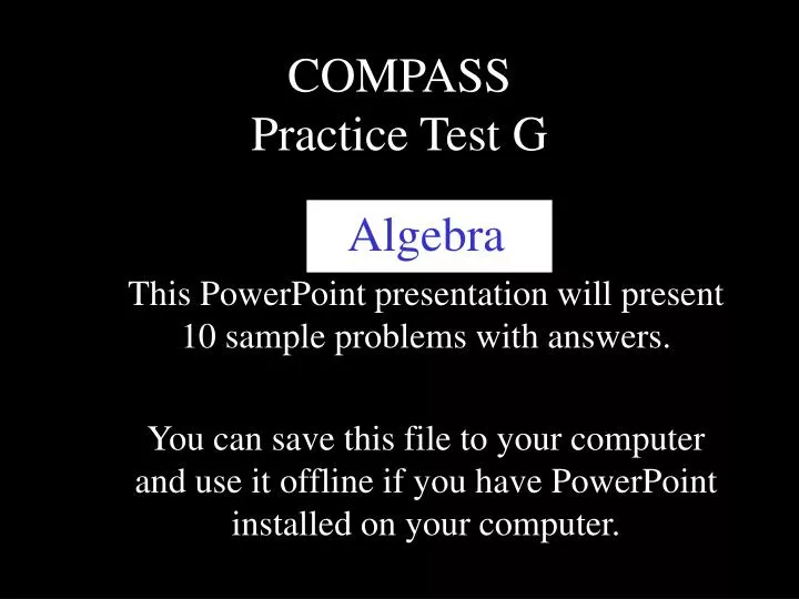 compass practice test g