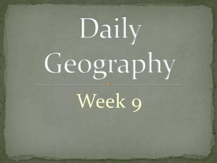 daily geography