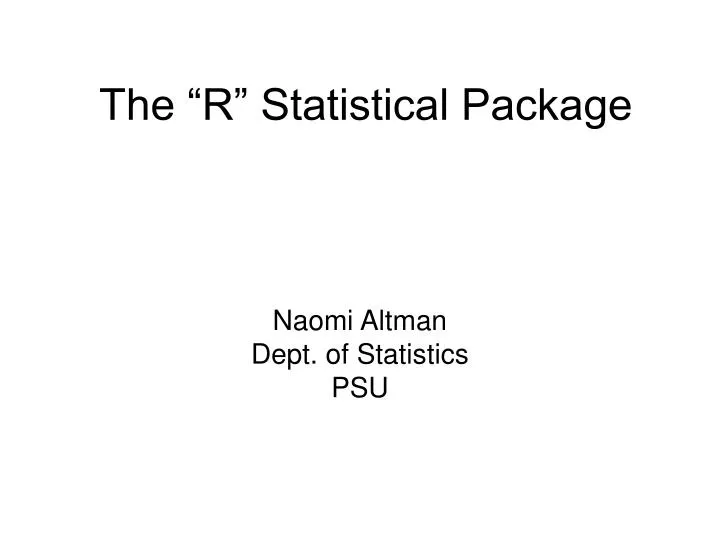 the r statistical package
