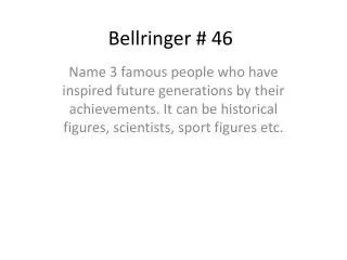 Bellringer # 46