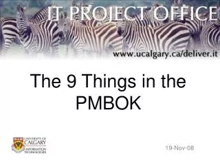 The 9 Things in the PMBOK