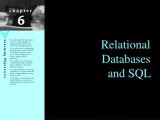 Relational Databases and SQL