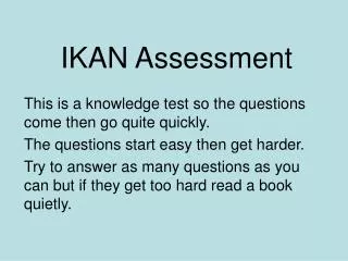 ikan assessment