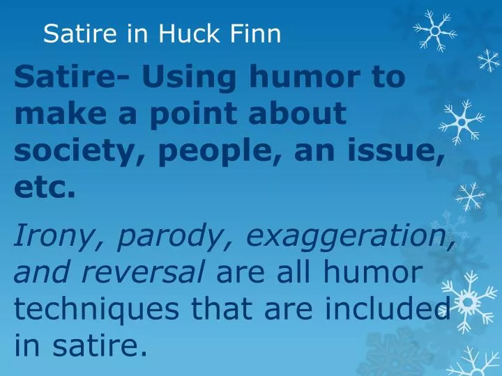 satire in huck finn