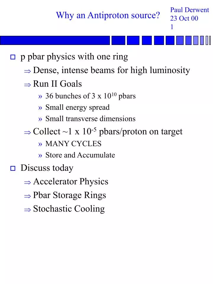 why an antiproton source