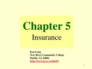 Chapter 5 Insurance