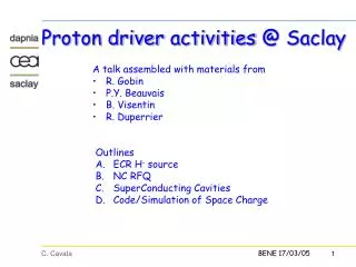 Proton driver activities @ Saclay