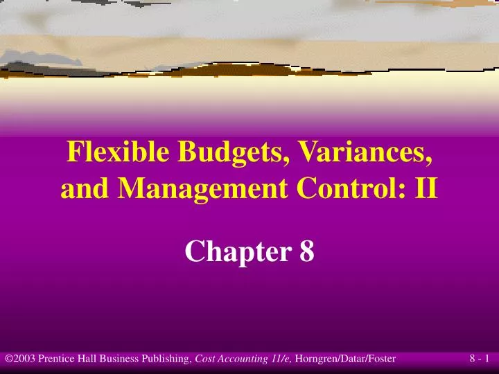 flexible budgets variances and management control ii