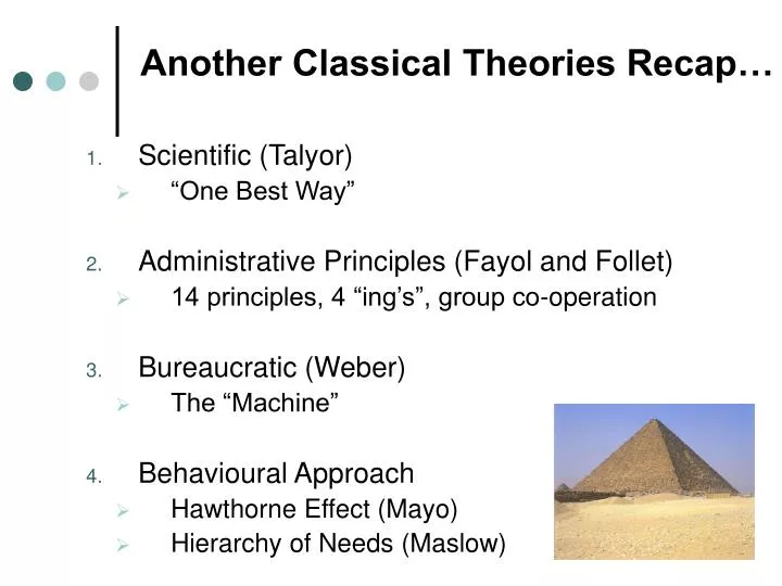 another classical theories recap