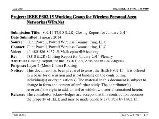 Project: IEEE P802.15 Working Group for Wireless Personal Area Networks (WPANs)